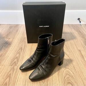 AUTHENTIC Saint Laurent black Loulou 50 ankle bootie boots in size 7.5